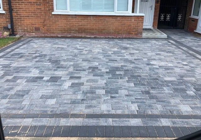 High-quality block paving driveway