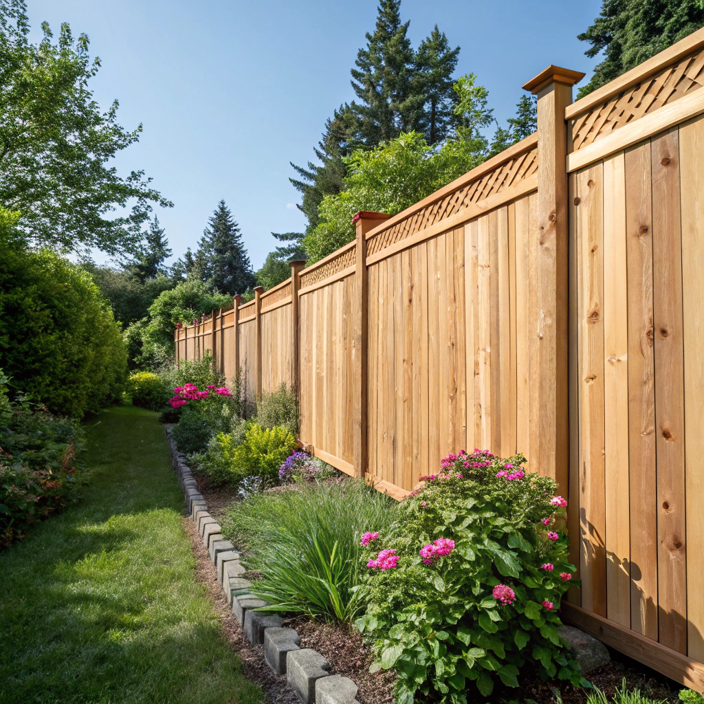 High-quality timber fencing installation