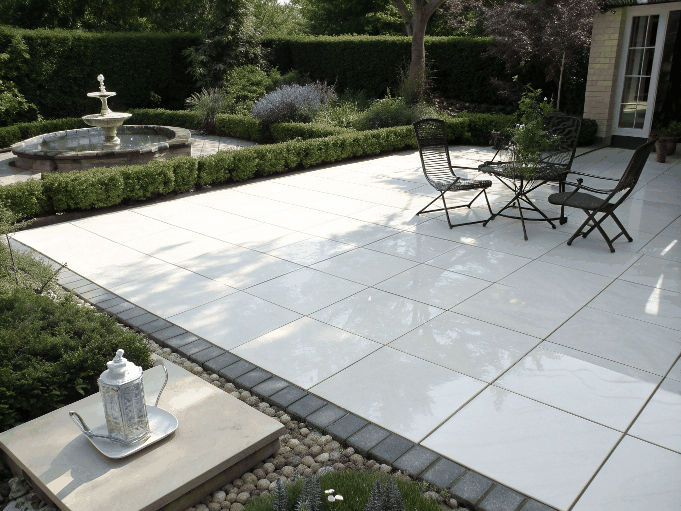 Quality Roofs & Landscapes project: Porcelain Patio, Hampshire