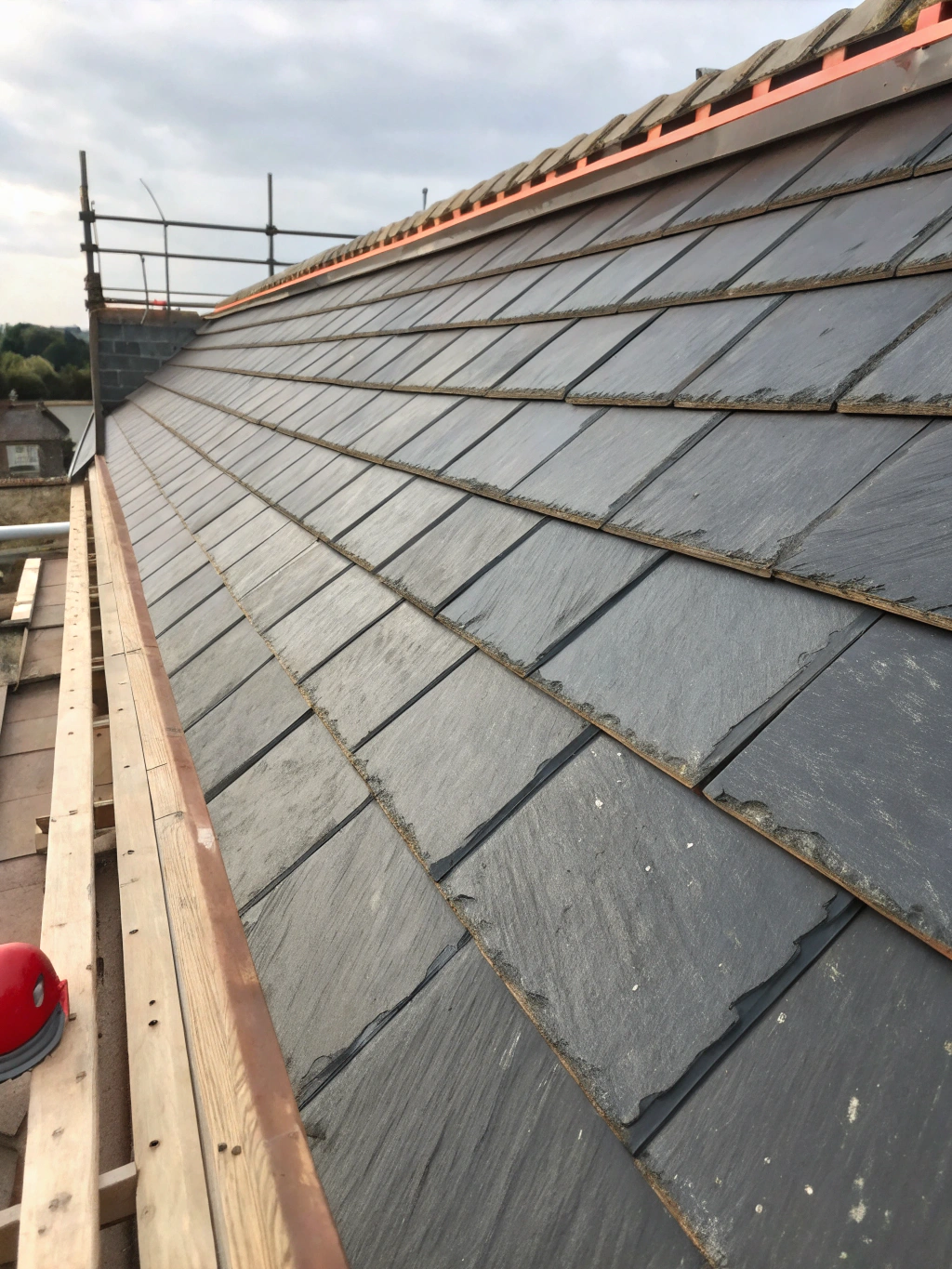 High-resolution UK residential slate roof